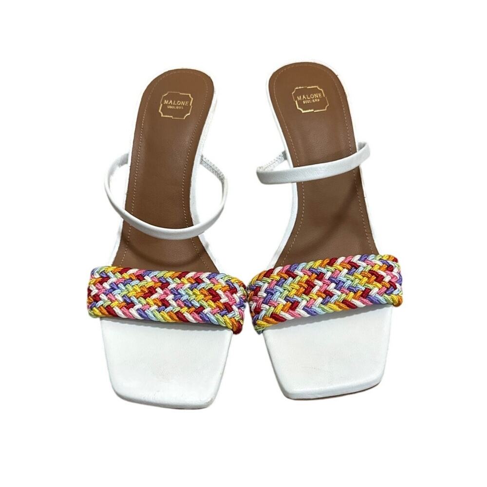 Malone Souliers Frida Two Band Multicolored Sandal Handmade in Italy Size 7.5
